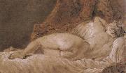 Francois Boucher Reclining female Nude seen from behind china oil painting reproduction